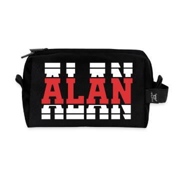 T-Shirt Alan T-Shirt Geschenkidee gestapelter Text - Recycelte Kulturtasche - Schwarz - Vorne
