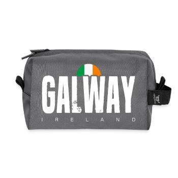 Galway Ireland Distressed Text Logo - Recycled Toiletry Zip Bag - anthracite - Front