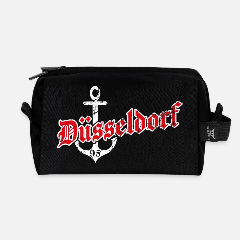 Düsseldorf mit Anker - Recycelte Kulturtasche - Schwarz