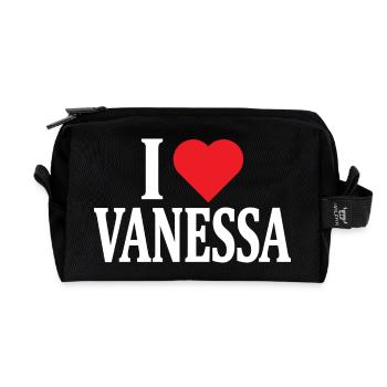 t-shirt I love Vanessa t-shirt gift idea - Recycled Toiletry Zip Bag - black - Front