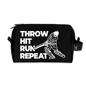 Throwing, hitting, repeating races - Recycled Toiletry Zip Bag - black - Front