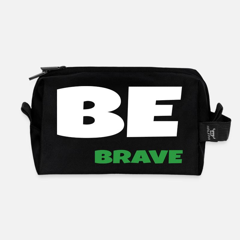 Be Brave - Recycled Toiletry Zip Bag - black