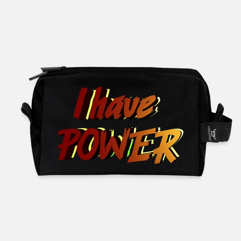 I Have Power - Recycled Toiletry Zip Bag - black