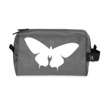 Design unique de t-shirt papillon - Trousse de toilette en tissu recyclé - anthracite - Devant
