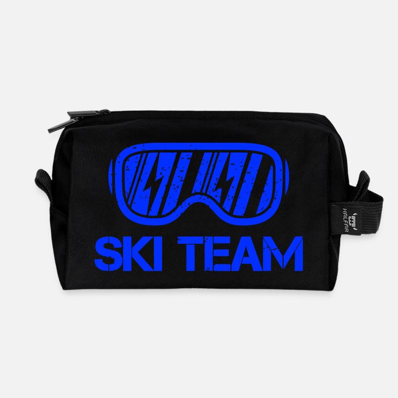 ski team 01 - Recycelte Kulturtasche - Schwarz