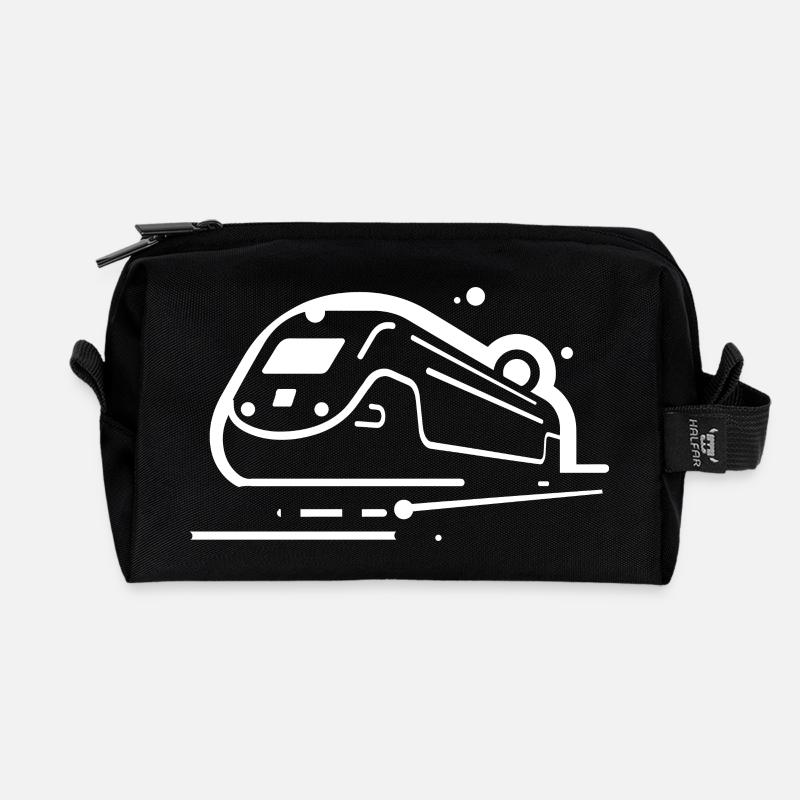 Cartoon Zug - Recycelte Kulturtasche - Schwarz