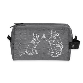 Hund High Five - Recycelte Kulturtasche - Anthrazit - Vorne