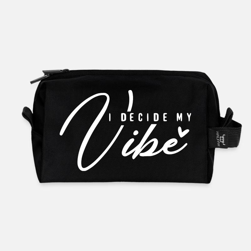 I Decide My Vibe – Positives Mindset & Energie - Recycelte Kulturtasche - Schwarz