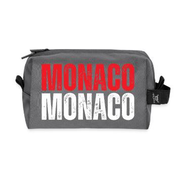 Drapeau monégasque, fierté monégasque - Trousse de toilette en tissu recyclé - anthracite - Devant