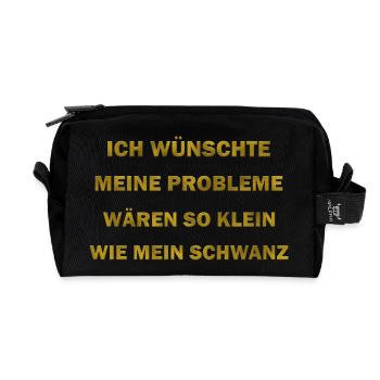 Probleme klein wie mein Schwanz - Recycelte Kulturtasche - Schwarz - Vorne