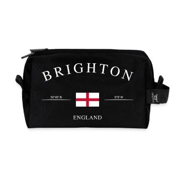 Brighton, Angleterre – Souvenir et cadeau de Noël - Trousse de toilette en tissu recyclé - noir - Devant