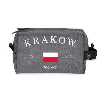 Kraków Poland – Holiday Souvenir & Gift - Recycled Toiletry Zip Bag - anthracite - Front