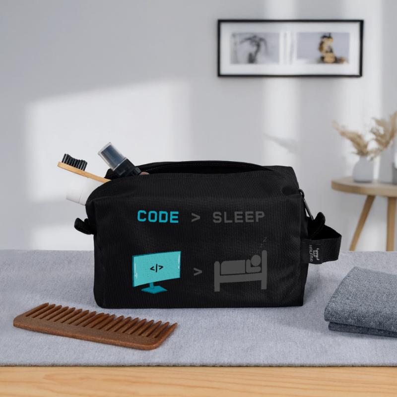 Code vs Veille : codeur en mode veille Trousse de toilette en tissu recyclé