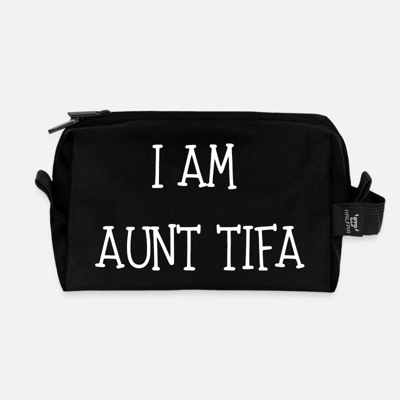 Ich bin Tante Tifa patriotisches Design. - Recycelte Kulturtasche - Schwarz