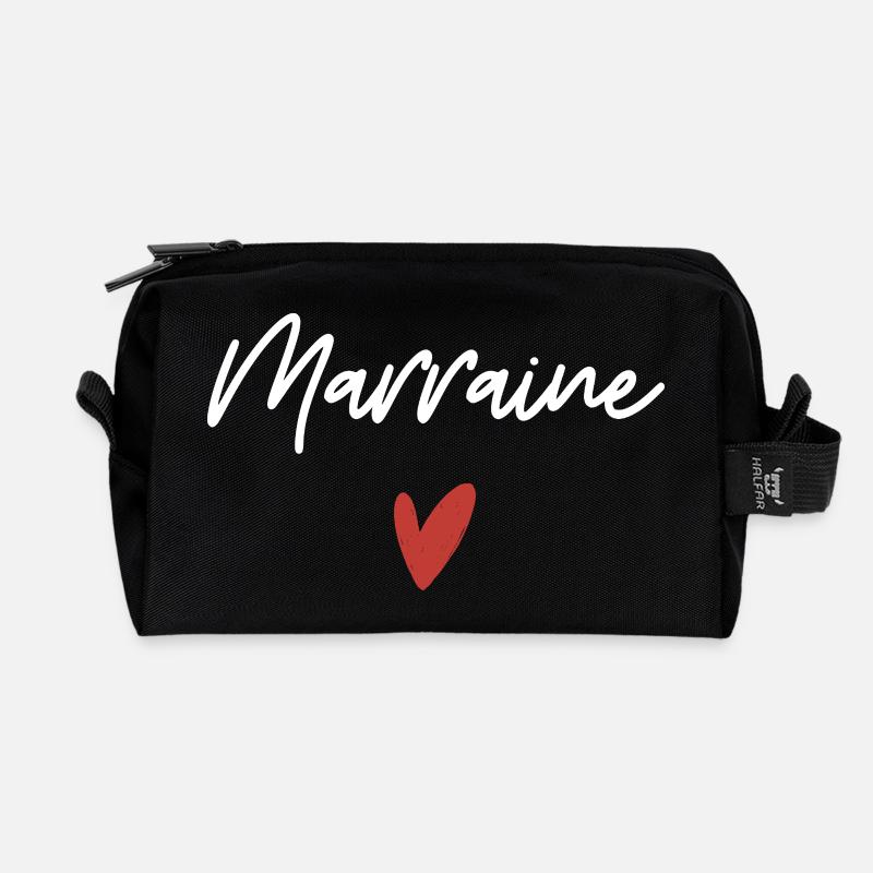 Geschenkidee für das Patenherz - Recycelte Kulturtasche - Schwarz