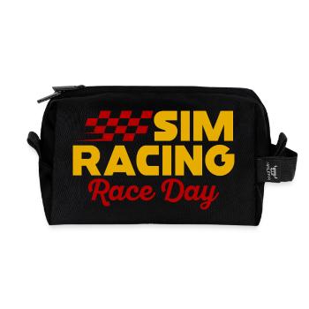 Sim Racing Renntag - Recycelte Kulturtasche - Schwarz - Vorne