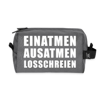 Einatmen Ausatmen Losschreien - Recycelte Kulturtasche - Anthrazit - Vorne