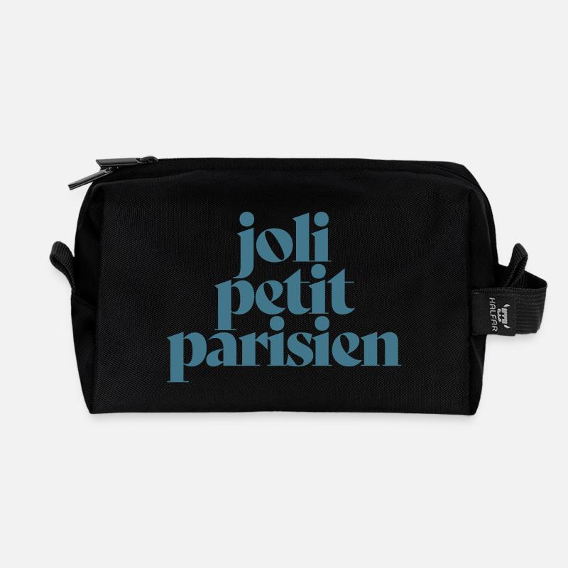 HÜBSCHE KLEINE PARISERIN - Recycelte Kulturtasche - Schwarz