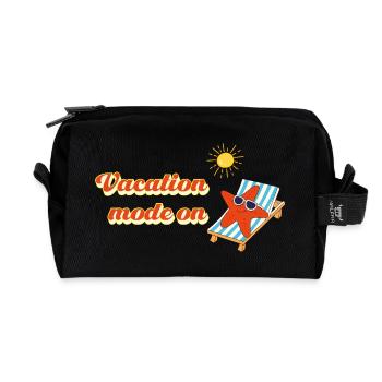 Mode vacances activé – Déclaration des vacances d’été - Trousse de toilette en tissu recyclé - noir - Devant