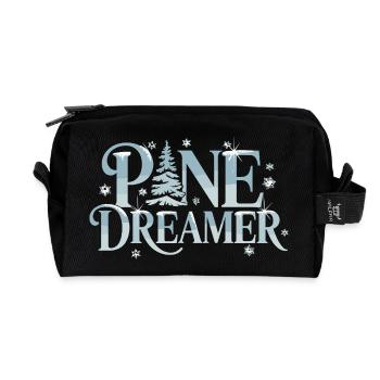  Pine Dreamer Winter Tanne Schneeflocken Wald - Recycelte Kulturtasche - Schwarz - Vorne