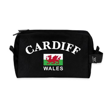 Cardiff, Wales - Recycled Toiletry Zip Bag - black - Front