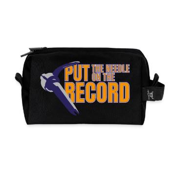Needle on the plate - Recycled Toiletry Zip Bag - black - Front