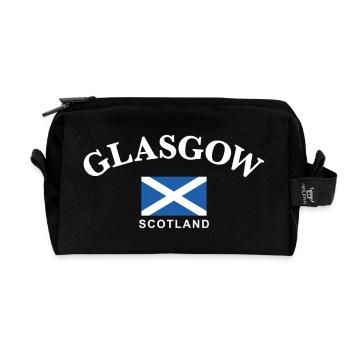 Glasgow, Écosse - Trousse de toilette en tissu recyclé - noir - Devant
