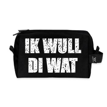 Lustiger Plattdeutscher Spruch - Recycelte Kulturtasche - Schwarz - Vorne