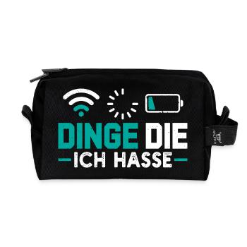Nerd Computer THINGS I HATE FUNNY - Recycled Toiletry Zip Bag - black - Front