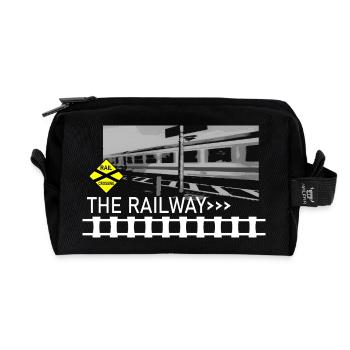 THE RAILWAY - Recycled Toiletry Zip Bag - black - Front