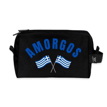Amorgos griechische Flaggen - Recycelte Kulturtasche - Schwarz - Vorne