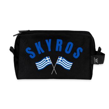 Skyros Griechische Kreuzflaggen - Recycelte Kulturtasche - Schwarz - Vorne