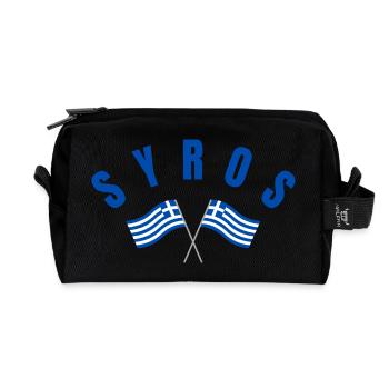 Syrosische griechische Flaggen - Recycelte Kulturtasche - Schwarz - Vorne