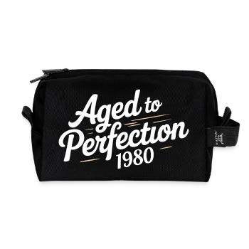 1980 Design for the 46 – For 46 years - Recycled Toiletry Zip Bag - black - Front