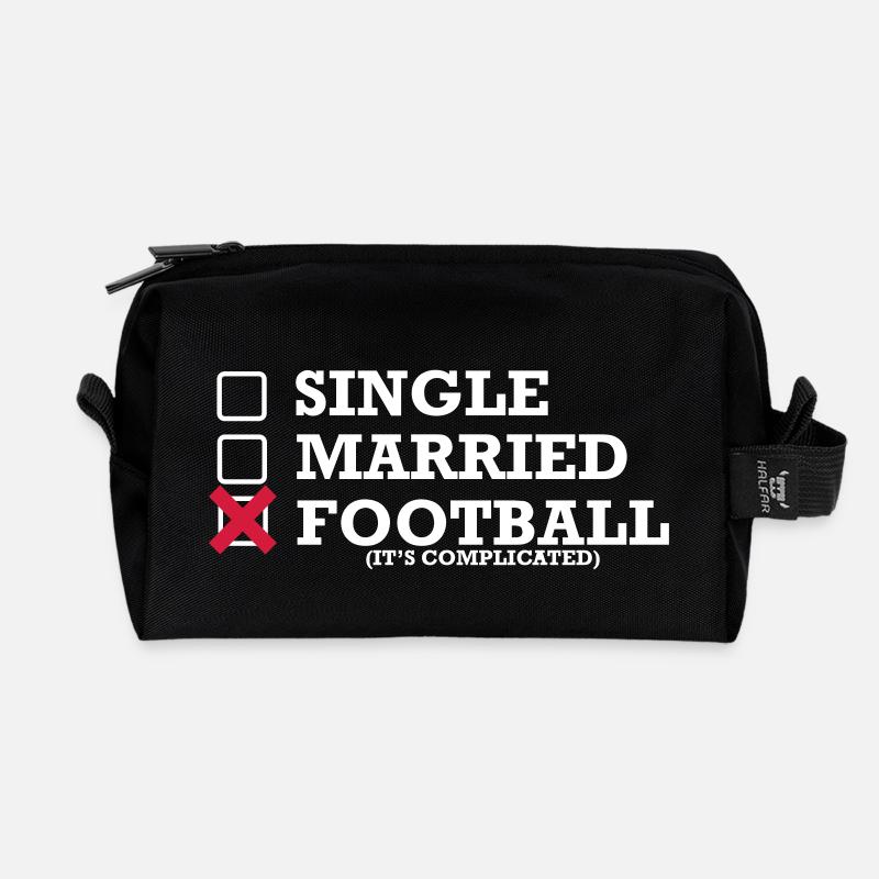Single - Married - Football - Recycelte Kulturtasche - Schwarz
