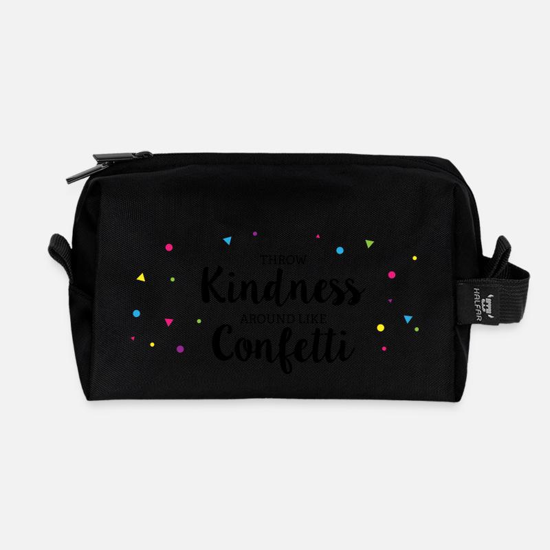 Throwing Kindness around like Confetti - Recycelte Kulturtasche - Schwarz