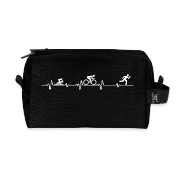 Triathlon Heartbeat - Recycelte Kulturtasche - Schwarz - Vorne