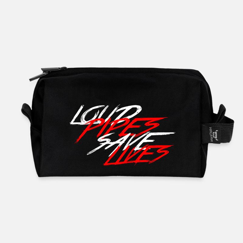 Loud Pipes Save Lives - Recycelte Kulturtasche - Schwarz