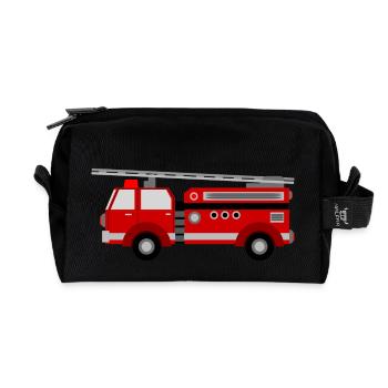 firetruck - Recycled Toiletry Zip Bag - black - Front