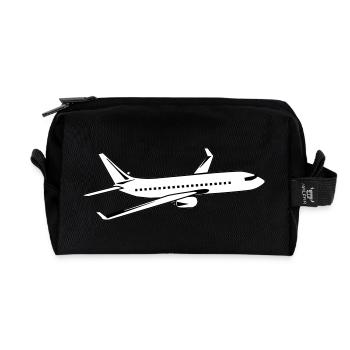 Flugzeug - Recycelte Kulturtasche - Schwarz - Vorne