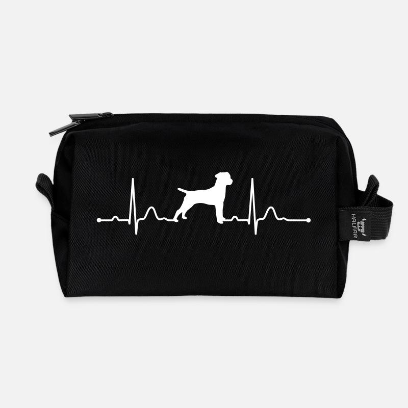 PATTERDALE TERRIER heartbeat Herzschlag - Recycelte Kulturtasche - Schwarz