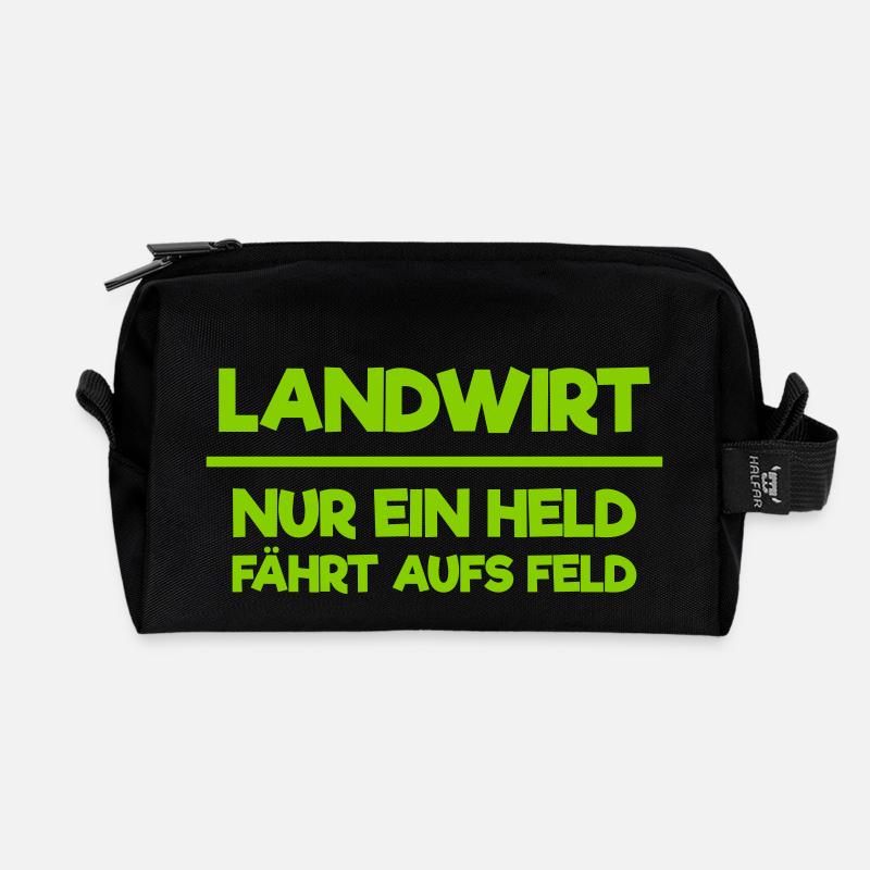 Landwirt Shirt - Lustiges Bauer Bäuerin Geschenk - Recycelte Kulturtasche - Schwarz