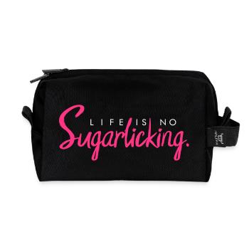 Life is no Sugarlicking - Denglisch for beginners - Recycled Toiletry Zip Bag - black - Front