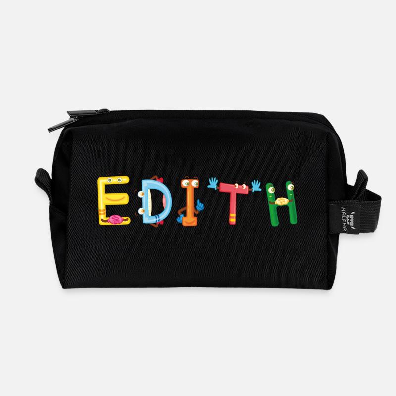 Edith - Recycelte Kulturtasche - Schwarz