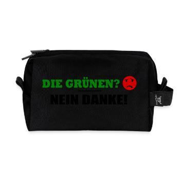 Die grünen nein danke - Recycelte Kulturtasche - Schwarz - Vorne