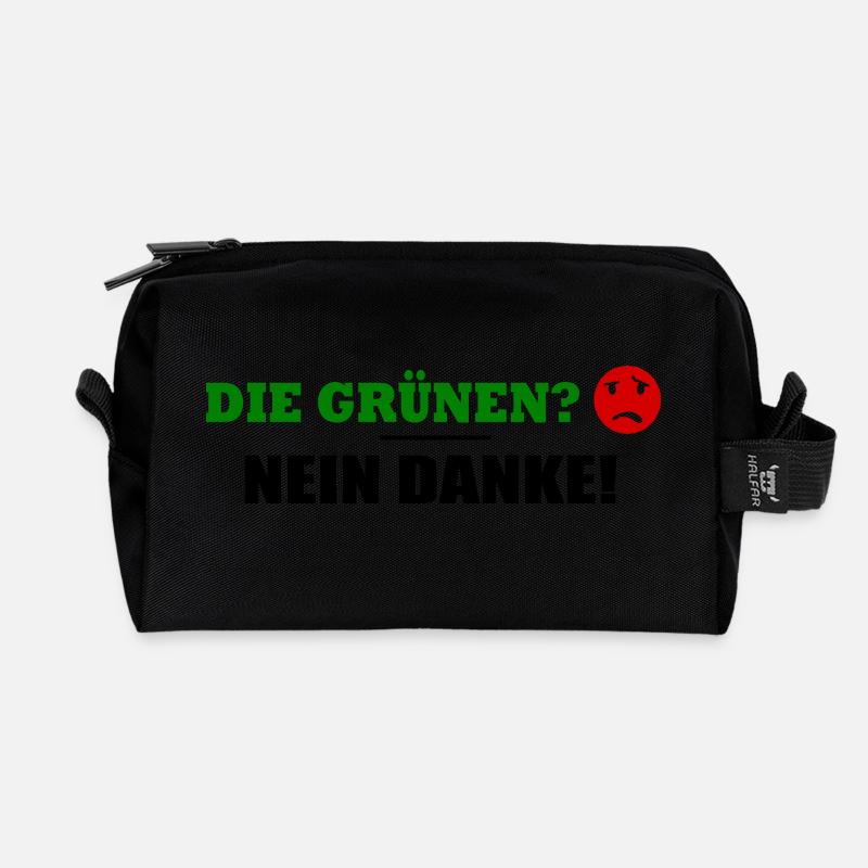 Die grünen nein danke - Recycelte Kulturtasche - Schwarz
