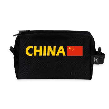 Chine - Trousse de toilette en tissu recyclé - noir - Devant