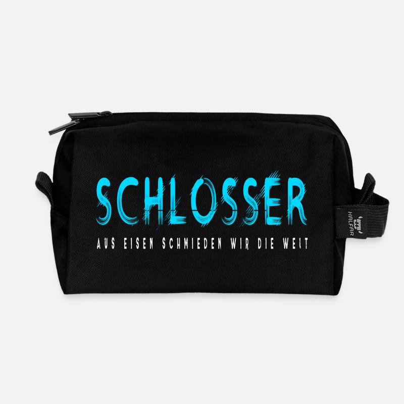 Schlosser Handwerker Design - Recycelte Kulturtasche - Schwarz