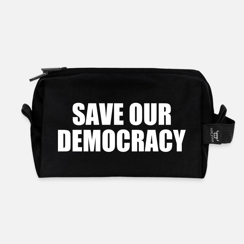 Save our democracy - Recycelte Kulturtasche - Schwarz