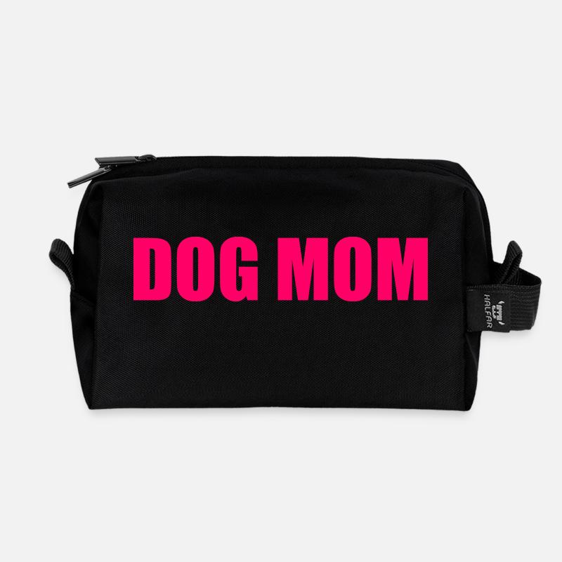 Dog mom - Recycelte Kulturtasche - Schwarz